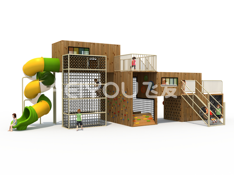 FY305-01地產(chǎn)幼兒木質(zhì)組合滑梯-公園無動力實木游樂設(shè)施